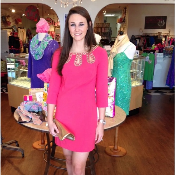 NWT 288.00 LILLY PULITZER BRONTE EMBELLISHED  DRESS WATERMELON - Picture 6 of 6